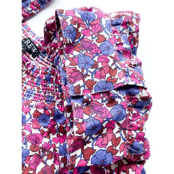 NWT Women's J.Crew Afternoon Linen Dress in Berry Floral Size Large - Picture 5 of 5